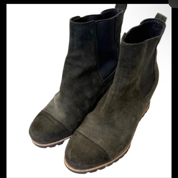 UGG Pax Chelsea Waterproof Leather Wedge Boots Size 9 Charcoal Gray 1095136 - Picture 5 of 14